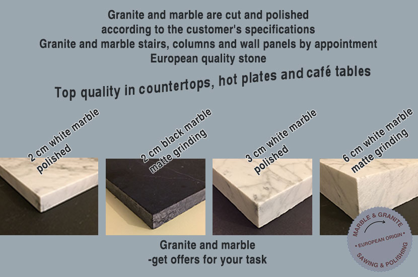 Granite and Marble tables and cuts - Gazelco